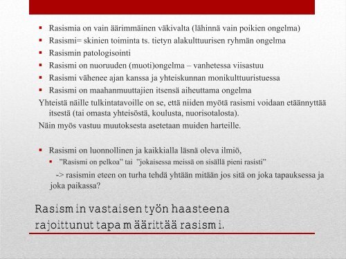 Arkipäivän rasismi koulussa - Edu.fi