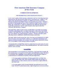 Issued February 5, 2001 - First American Title Insurance Company ...