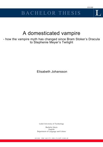 BACHELOR THESIS A domesticated vampire