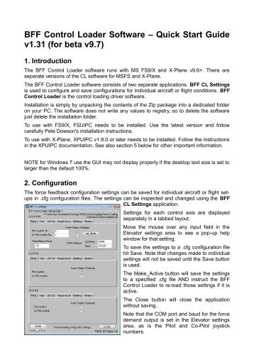 BFF Control Loader Software â Quick Start Guide v1.31 (for beta v9.7)