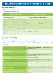 TRANSPORTS : PRESCRIPTION ET PRISE EN CHARGE