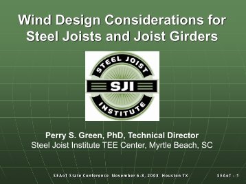 Wind Design Considerations for Steel Joists and Joist Girders - SEAoT