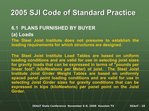 Wind Design Considerations for Steel Joists and Joist Girders - SEAoT