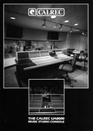 Calrec UA8000 Sales Brochure - Analog Recording Console Forum