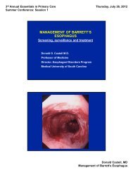 MANAGEMENT OF BARRETT'S ESOPHAGUS - CME Conferences