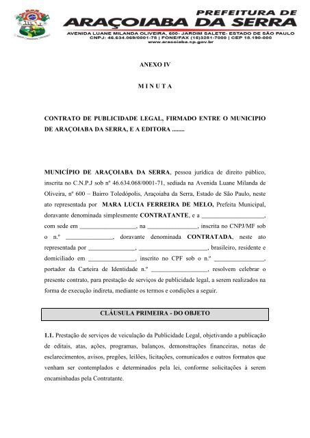 EDITAL DE CREDENCIAMENTO NÂº ___/2013 - Aracoiaba.sp.gov.br