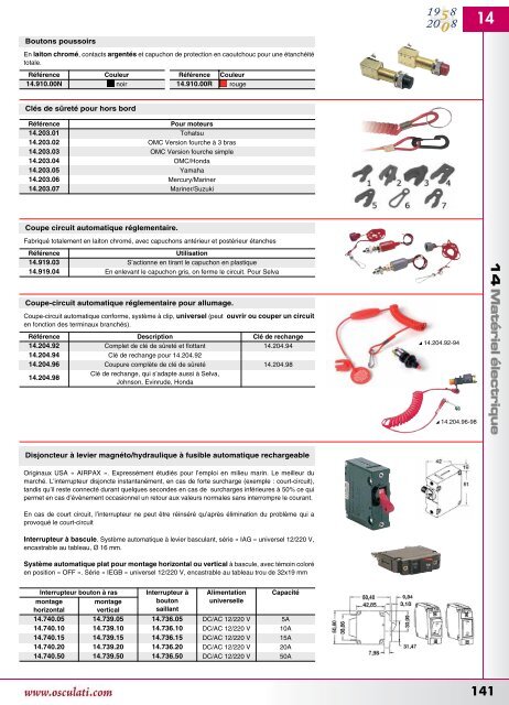 Catalogue Osculati 2008 Ã©lectricitÃ© - OceanSportServices