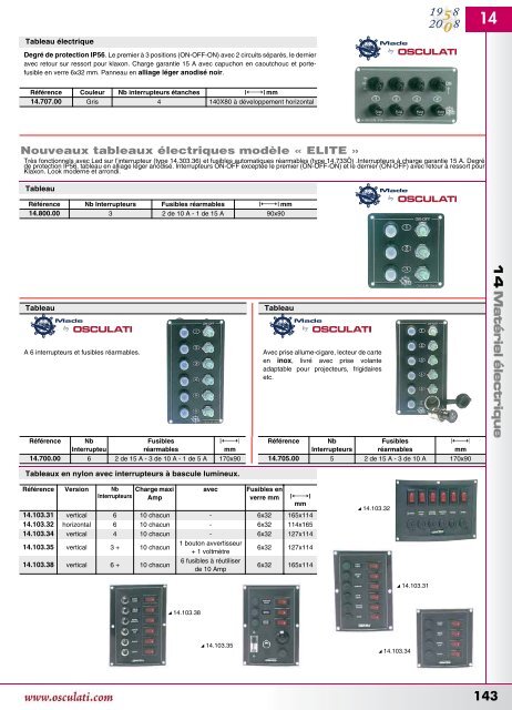 Catalogue Osculati 2008 Ã©lectricitÃ© - OceanSportServices