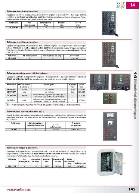 Catalogue Osculati 2008 Ã©lectricitÃ© - OceanSportServices