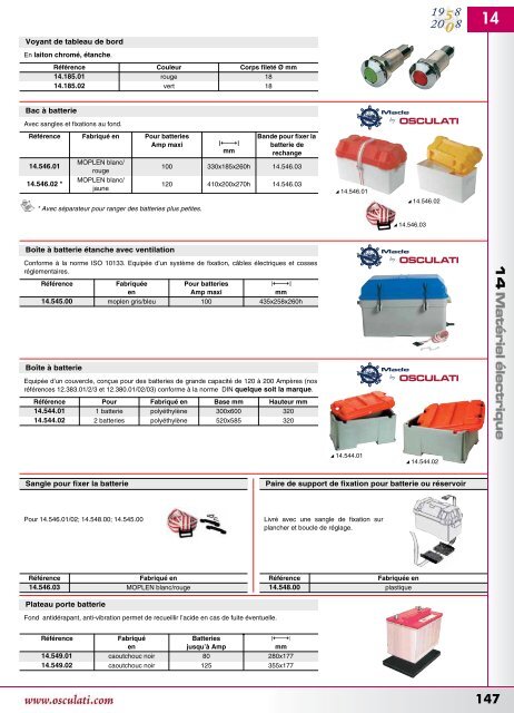 Catalogue Osculati 2008 Ã©lectricitÃ© - OceanSportServices