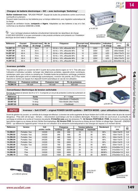 Catalogue Osculati 2008 Ã©lectricitÃ© - OceanSportServices