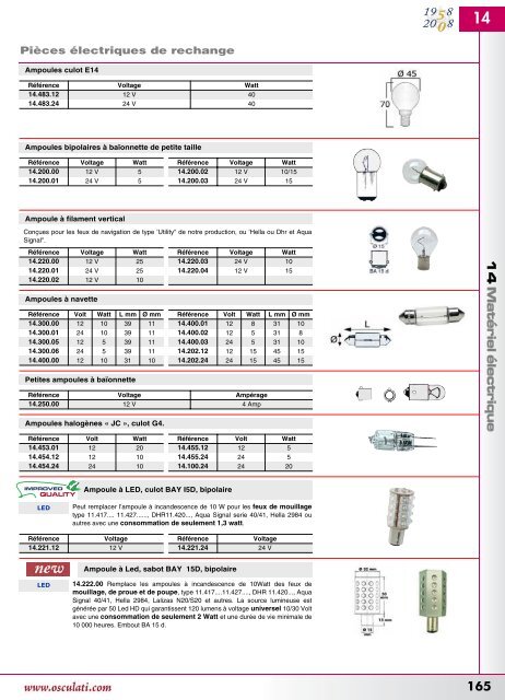 Catalogue Osculati 2008 Ã©lectricitÃ© - OceanSportServices