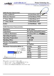 Woken Technology Inc, Center Conductor 0.92±0.03mm SPCW ...