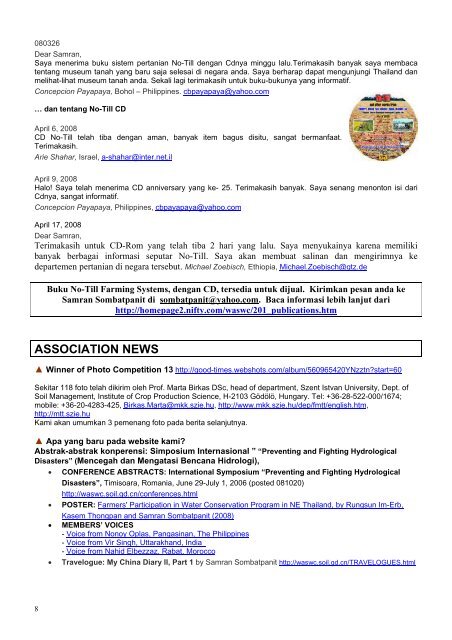 newsletter - World Association of Soil and Water Conservation