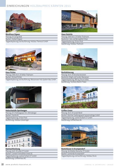 Holzbaupreis Kärnten 2011 (pdf) - proHolz Kärnten