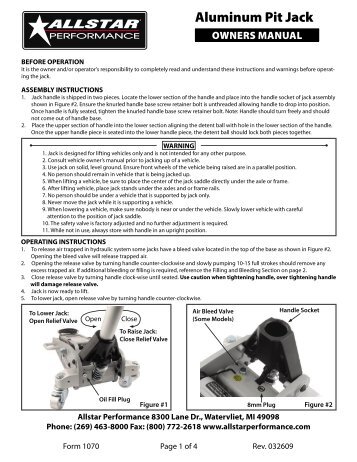 ALL10422-25 Aluminum Pit Jack - Motor State Distributing