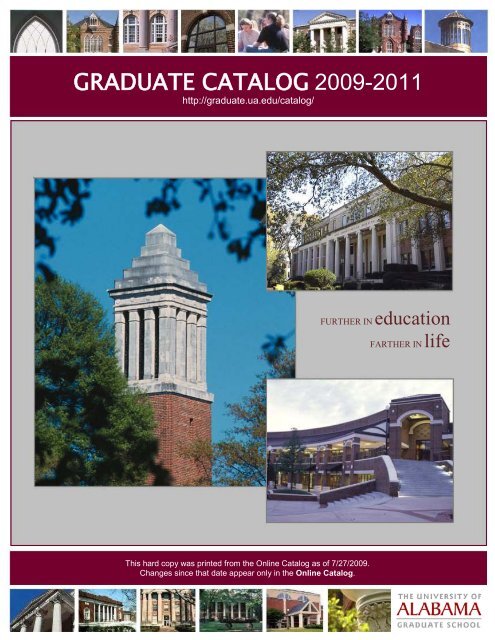 graduate catalog 2009-2011 - Graduate School - The University of ...