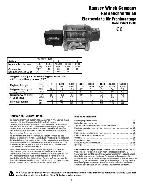 Patriot 15000 - Ramsey Winch