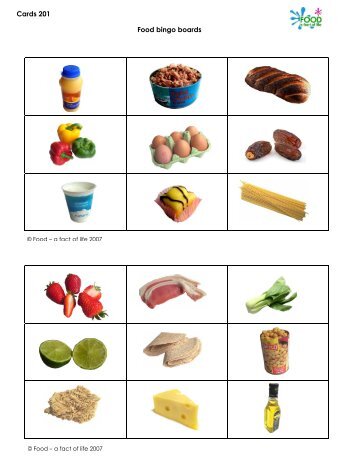 Food bingo boards - Cards 201.pdf (1.66 MB) - Food a fact of life