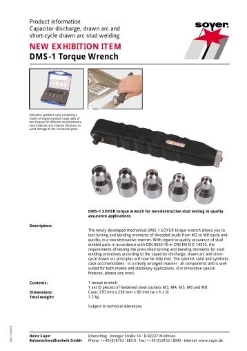 NEW EXHIBITION ITEM DMS-1 Torque Wrench - Soyer-shop.de