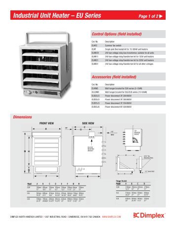 Industrial Unit Heater â EU Series Page 1 of 2