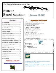 Bulletin Board Newsletter - the Basenji Club of America