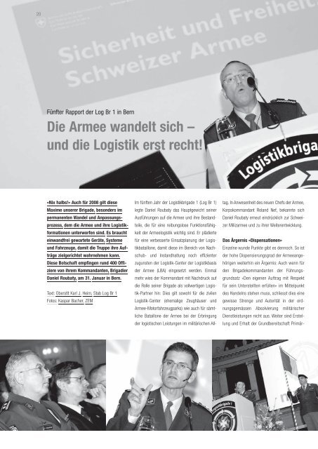 a k t u e l l - Logistikbasis der Armee LBA