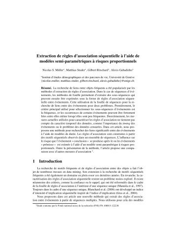 Extraction de règles d'association séquentielle à l'aide de modèles ...