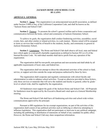 bylaws - Jackson Elementary School