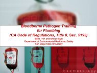 Bloodborne Pathogen Training for Plumbing - San Diego State ...