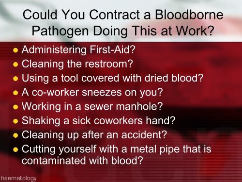 Bloodborne Pathogen Training for Plumbing - San Diego State ...