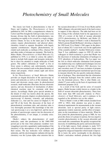 Photochemistry of Small Molecules - NIST Virtual Library