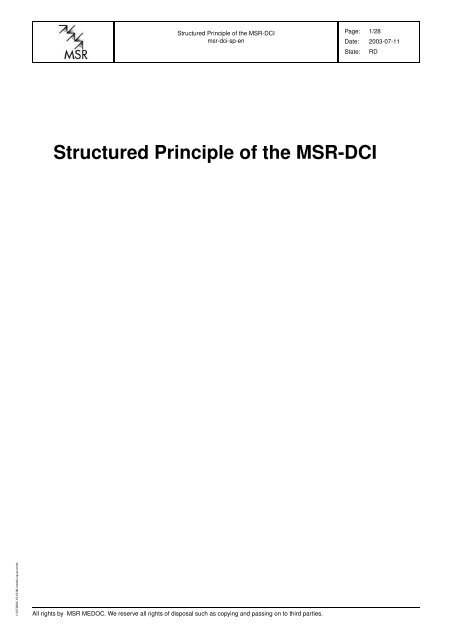 Structured Principle of the MSR-DCI