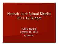 2011-2012 Budget Review - Neenah Joint School District