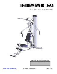 ASSEMBLY & OPERATION MANUAL - Inspire Fitness