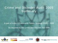 Crime and Disorder Audit (Summary) - Safer Luton Partnership