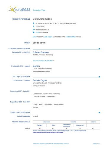 CV - OSUT.ro