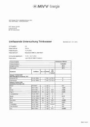 Trinkwasseranalyse Wasserwerk Käfertal - MVV Energie AG