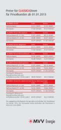 Preise für CLASSICA Strom ab 01.01.2013 - MVV Energie AG