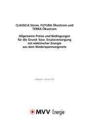 CLASSICA Strom, FUTURA Ökostrom und ... - MVV Energie AG