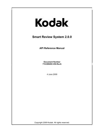 Smart Review System 2.0.0: API Reference Manual - Kodak