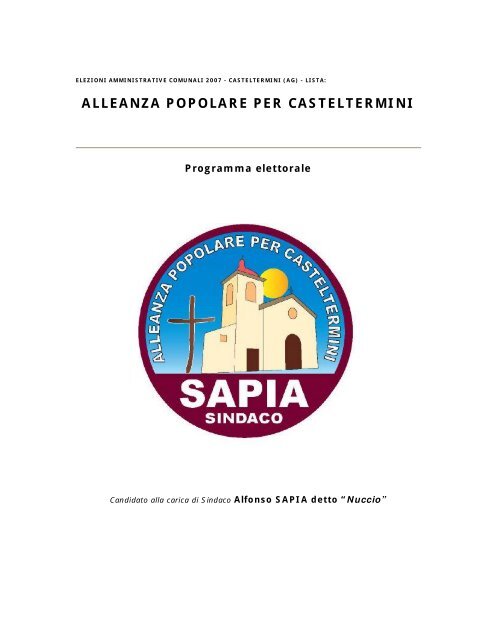 leggi il programma elettorale - Comune di Casteltermini