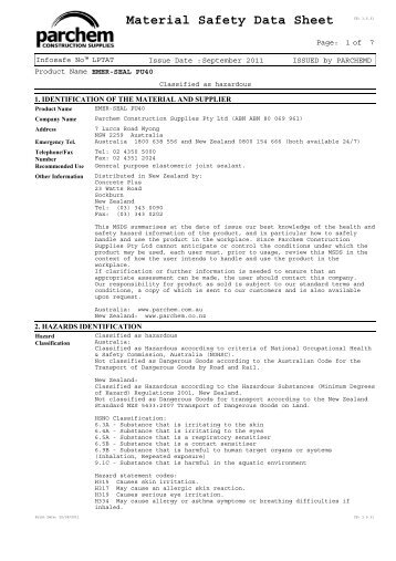 Emer-Seal PU40 SDS - Parchem