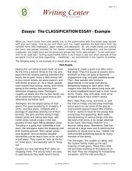 Example: A Classification Essay