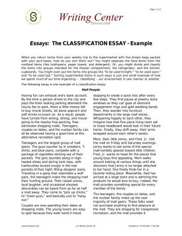 Buy a classification essay