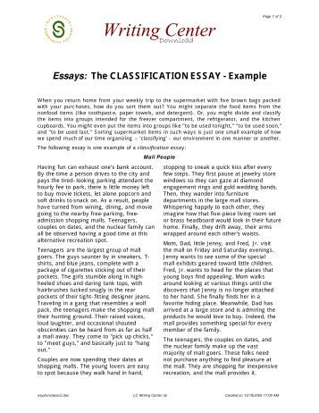 classification essay example