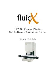 XPP-721 Personal Pipettor GUI Software Operation Manual - FluidX