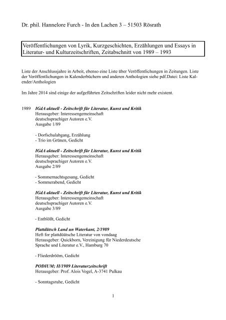 Liste Literaturzeitschriften.pdf - hannelore-furch.de