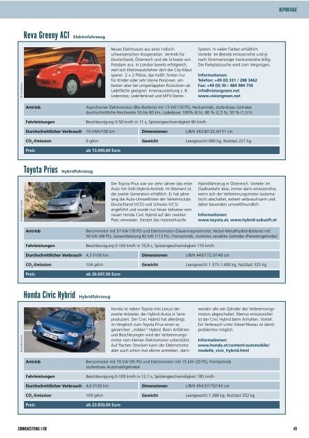 GRÜNE AUTOS RÜCKSCHRITTLICH - Sonnenzeitung