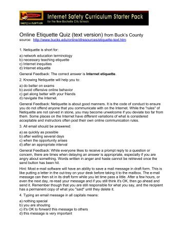 Netiquette Quiz for Discussion (pdf)